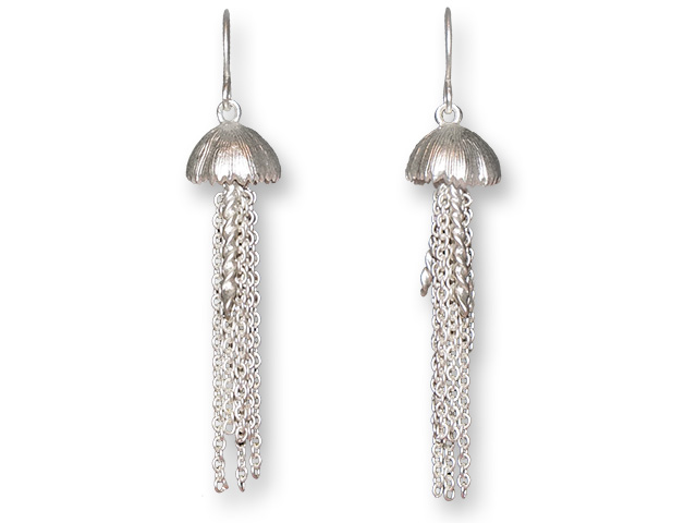 Zarah Co Jewelry 8914S1N Jellyfish Silver Earrings