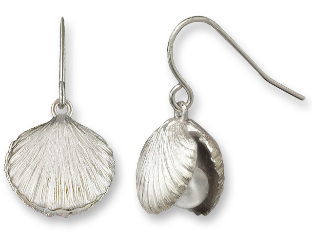 Zarah Co Jewelry 8915S1N Shell and Pearl-Silver Earrings