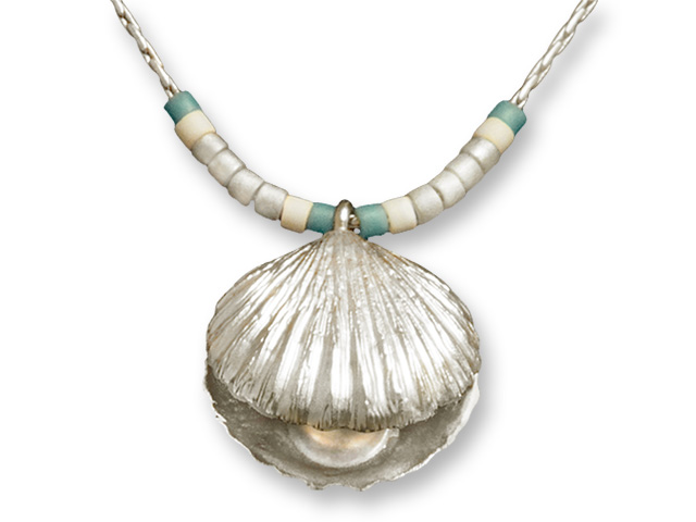 Zarah Co Jewelry 8915S7N Shell and Pearl-Silver Necklace