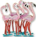 Zarah Co Jewelry 134002 Flamingo Flock Pin Brooch