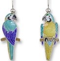 Zarah Co Jewelry 136001 Blue and Gold Macaw Earrings