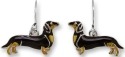 Zarah Co Jewelry 1910Z1 Dachshund Black Tan Dog Earrings