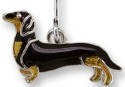 Zarah Co Jewelry 1910Z1P Dachshund Black Tan Dog Pendant on Chain