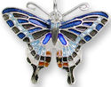 Zarah Co Jewelry 2126Z1P Dark Tiger Swallowtail Butterfly Pendant on Chain