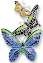 Zarah Co Jewelry 2128Z2P Tropical Butterflies Pendant on Chain
