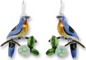 Zarah Co Jewelry 2139Z1 Bluebird and Dogwood Earrings