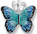 Zarah Co Jewelry 2905Z1P Blue Morpho Butterfly Pendant