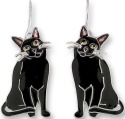 Zarah Co Jewelry 2918Z1 Black Kitty Cat Earrings