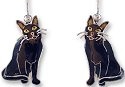 Zarah Co Jewelry 295701 Black Kitty Cat Earrings