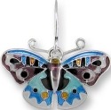 Zarah Co Jewelry 3224Z1P Blue Pansy Butterfly Pendant