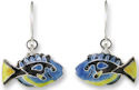 Zarah Co Jewelry 324101 Yellow Belly Blue Tang Fish Earrings