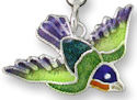 Zarah Co Jewelry 324201P Painted Bunting Pendant on Chain