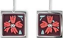 Zarah Co Jewelry 3302V1 Flower Brocade Earrings