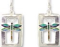Zarah Co Jewelry 613101 Framed Dragonfly Earrings