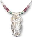 Zarah Co Jewelry 8902S7 Owl SIlver Necklace