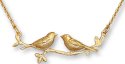 Zarah Co Jewelry 8904G7N Birds on Branch-Gold Necklace