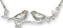 Zarah Co Jewelry 8904S7 Birds on Branch-Silver Necklace