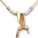 Zarah Co Jewelry 8906G7 Hummingbird Gold Necklace