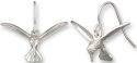 Zarah Co Jewelry 8906S1 Hummingbird Silver Earrings