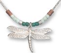 Zarah Co Jewelry 8909S7 Dragonfly Silver Necklace