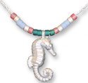 Zarah Co Jewelry 8913S7N Seahorse Silver Necklace