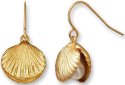 Zarah Co Jewelry 8915G1N Shell and Pearl-Gold Earrings